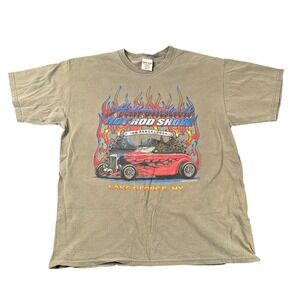 Comfort Colors Mens Adirondack Hot Rod Show 2004 T-Shirt Large Lake George NY